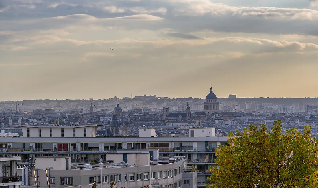 Paris rooftops and the Panthéon, a representative view of France